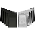 Rimiko 100pcs Clear Ziplock Bags, Resealable Foil Sample Bags, Small Mylar Bags with Hanging Hole, Reusable Zip Pouches for Packaging, Retail, Food and Items Storage (Black 3.35"x5.1")