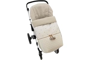 Saco Silla de Paseo Universal Rosy Fuentes- Saco Carrito Bebé - Funda de silla de paseo - Equipado para ser Ajustado perfectamente -Marrón claro