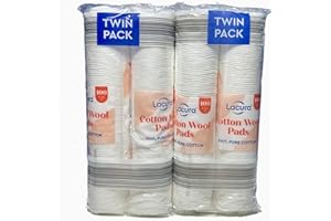 TALLATZ T ALDI Lacura Pure Cotton Wool Pads 2 x 200 Twin Pack Non-Fleecing No Shed 400 Pads