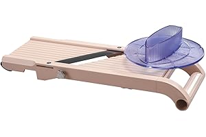 LOUIS TELLIER BENRINER - Mandolina Japonesa Modelo Grande 95 mm con Empujador de Seguridad - ABS y Acero Inoxidable - Corta Frutas y Verduras - 3 Cuchillas Intercambiables - Made in Japan