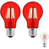 Red LED Bulbs E27 6W, A60 Coloured Bulb Lamp, Equivalent 60W Incandescent Lamp, 600LM, for Outdoor, Patio, Christmas Lighting