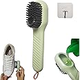 Generic Multifunctional Liquid Shoe Brush with Integrated Soap Dispenser, Soft Nylon Bristles, Green, Compact & Lightweight, Ideal for Shoes, Collars & Household Cleaning