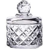 Deconox L&uuml;x Kristal Mini Cam Şekerlik &amp; Cam Lokumluk, Kesme Cam L&uuml;x Şekerlik 7.5cm*9.2cm - 06641