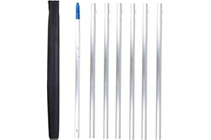 GENERIC Perche Télescopique De 1 À 12m, Perche de Nettoyage telescopiqu Panneaux solairese, Perche Multi-usages, Aluminium, pour Nettoyage sols, vitres, plafonds(Pôle Unique)(700cm/22.9ft)