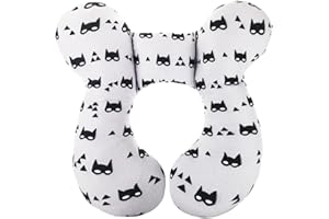 Oreiller Bébé Support de Cou et Calé-Tête, KAKIBLIN Oreiiler Voyage Calé-tête pour Enfant Utilisé dans Siège d'Auto, Poussette, Landau, Blanc