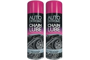 DIOXSTAR Chain Lube Spray Paint, Chain Cleaner, Long-Lasting Effect, Bike Chain Oil, Lubricate Oil Fluids for Motorbikes, Bikes, Bicycles, For All Chains, 250ml (2 PCS)