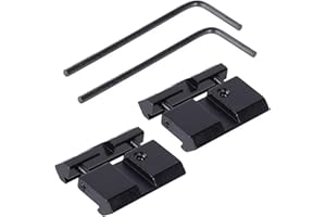 ANBOO 2 piezas de cola de milano militar a raíl Picatinny de 11 mm a 22 mm, adaptador de aluminio, 22 calibres para pistola de rifle, soporte de accesorios Base Snap In Rail