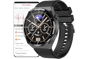DigiKuber Smart Watch EKG, 1,39 Zoll 360 * 360 wasserdichte Smartwatch mit Blutzucker, Blutdruck, SpO2, Herzfrequenz, Nachrichten und Anruferinnerung für Android iOS