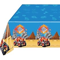 Lot De 4 Nappes Rectangulaires En Plastique à Carreaux De Course, Fournitures De Fête Sur Le Thème Des Voitures De Course, Pour Anniversaire D 'enfant Garçon