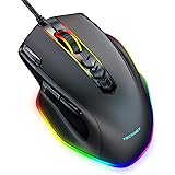 TECKNET RGB Gaming Mouse, Wired PC Gaming Mice With 11 Programmable Macro Buttons & Fire Button, 8 RGB Backlit, 8000 DPI Adju
