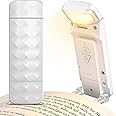 Angju Rechargeable Reading Light, Portable Book Light for Reading in Bed, LED Clip on Bookmark Lamp with 3 Colors Temperatures & 5 Brightness Levels Night Light for Bookworms, Kids