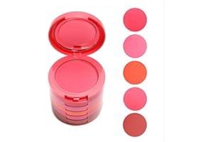 FantasyDay® 5 Colores Cara Polvos Coloretes/Blush Paleta de Maquillaje Cosmética - Perfecto para Sso Profesional y Diario