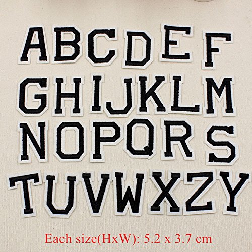 26 Stickerei Alphabet Buchstabe A-Z Nähen Eisen auf Patch Badge Jeans Kleidung Stoff Aufnäher - 2