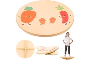‎ARK MIIDO Balance Board Kinder, Wackelbrett aus Holz, Gleichgewichtstrainer Balancierbrett Balance Spiel Balance Kissen Balancierbalken Balancieren Kinder