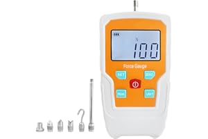 SOONKODA Digital Force Gauge Push and Pull Meter Dynamometer Tension Pressure Tester Thrust Meter Compression Load Plug Force Destructive Tests 100N/10kg/22lbf/360Oz