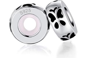 LOVANS 2 PCS Stoppeur/Bloqueur Charms Argent 925 Sterling Breloque pour Bracelet Caoutchouc Spacer Stopper Charmes pour DIY Europe Bracelets