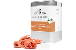 Spice for Life Macis Fleur de macis bio – Bol entier sélectionné à la main – Épices de muscade de qualité supérieure douces et harmonieuses – Meilleure qualité du Kerala notre partenaire Bio Farm en