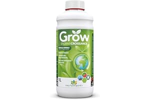 Easy Hydroponics - Nutriments - Grow 1 L (croissance) - Engrais complet pour culture hydroponique et terre, Noir