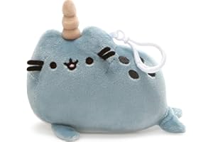 GUND Pusheen Narwal 6055560 pluszowe zwierzątko kot z pierścieniem, 12,7 cm, od 1 roku życia