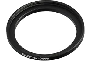 vhbw 43.5 mm 49 mm Black Metal Step Up Filter Adapter for Camera Lenses, Filters, Lens Hoods, Lens Attachments