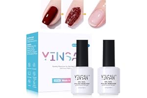 YINSAN Gel Nail Polish Remover, 2 Pack Acrylic Nail Gel Remover, Remove Soak-Off Gel Polish Quickly Safely Easily, Non-Irritating, 0.5 fl oz./15ml