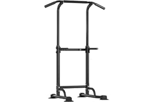 AuraCraft Power Tower,dip Station,chaise romaine,tractions dips,Tour de Musculation Barre de Traction Station de tractions dips abdominaux pour Entrainement Fitness à la Maison, Hauteur Réglable