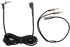 Yuhtech Cavo di Ricambio da 2 m per SteelSeries Arctis 3 5 7 Arctis Pro Auricolari da Gioco Wireless, con Adattatore a Y da 30 cm