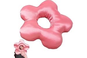 YUDOBLISS Ear Protection Side Sleeping Pillow, Piercing Pillow, Doughnut Pillow, Relief Cushion with Hole for Ear Pain, Suitable for Sleeping Behind Ear Piercings, Bedroom, Pink Floral Pattern