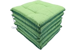 il dolce stile della tua casa Juego de 6 cojines de silla de color liso, 4 puntos acolchados y de 5 cm de grosor, fabricado en Italia (verde oscuro)