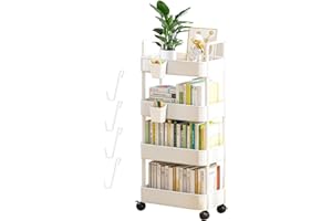 Zceplem Carrello Portaoggetti, Carrello Portaoggetti A 3/4 Livelli, Scaffale Su Ruote, Carrello Portaoggetti Da Cucina, Scaffale Portaoggetti Per Camera Da Letto, Bagno, Ufficio