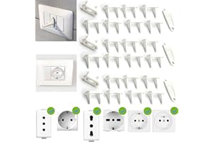OPULA 𝗢𝗣𝗨𝗟𝗔 24+3 Copriprese per Bambini Universali Italiane e Schuko, Copri Prese Corrente Bambini, Protezione Tappi Prese Elettriche Bambini, Kit Sicurezza Bambini Casa Mobilia