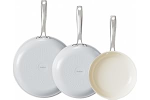 Redchef Lot de poêles en céramique sans téflon, à induction, sans ptfe et pfoa, 20/24/28 cm, convient à tous les types de cuisinières, passent au four, passent au lave-vaisselle, grises