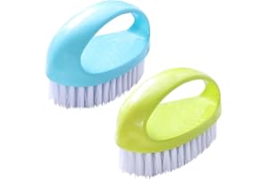 GANGANMAX Scrubbing Brushes for Cleaning, Heavy Duty Scrub Brush Nylon Stiff Bristles,Scrubber Cleaner Brush for Bathroom,Showe,Sink,Kitchen,Bathtub,Floor,Multi-Purpose Cleaning Brush,2 Pack&Small Size