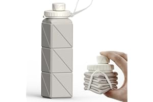 BEAUTAIL Borraccia pieghevole in silicone, 610 ml, leggera, riutilizzabile, a prova di perdite, per viaggi, campeggio, escursionismo, ciclismo, yoga, sport all'aperto, confezione da 1 (Starlight)