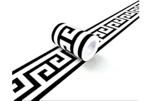 VisitRyl Cenefas Adhesivas para Cocina Baño Decorativas Negro b1001 10cm X 1000cm Fácil Aplicación Resistente Agua