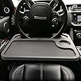 Multi-function Portable Car Steering Wheel Desk Table, Steering Wheel Double-sided Trays, Laptop Stand Table Holder Fits Most Vehicles Steering Wheels for Travels (Black)