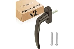 ANTE BELLUM Maniglia per finestre in alluminio marrone di alta qualità - Accessorio sicuro ed elegante per finestre e porte con perno lungo 35 mm. Adatta alla maggior parte delle finestre