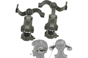 Gunyoo Taktischer Helm ARC Schienenadapter, Taktisches Pickup Headset, Mehrwinkeldrehung, Geräuschunterdrückung, Gefederter Kopfhörerhalter, für OPS Core ARC Team Wendy M-LOK