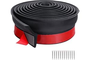 DOUJIAO Uszczelka do drzwi garażowych 3M, samoprzylepna uszczelka garażowa, uniwersalna uszczelka do bramy garażowej, odporna na warunki atmosferyczne gumowa taśma zapasowa z gwoździami