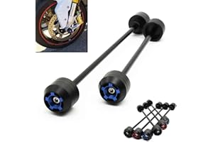 ROCKMUTE Lot de 2 patins de protection contre les chutes pour essieu de roue avant et arrière de moto pour Yamaha MT-09 Tracer 900 2014-2020 FZ-09 - Bleu avant + arrière