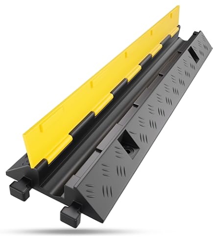 Lot De 3 Passages Câbles Caoutchouc 100x25 Cm - Charge 2000 Kg - Protection Câbles Sol Extérieur