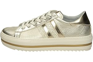 NERO GIARDINI Sneackers NeroGiardini Bambina Stringata in Pelle E131580F Oro Una Calzatura Comoda Adatta per Tutte Le Occasioni. Primavera Estate 2021