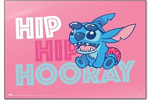 Grupo Erik: Sottomano Disney Stitch, Tappetino da scrivania rigido, 49,5 x 34,5 cm, Sottomano scrivania bambini, tappetino interattivo o tovaglietta colazione