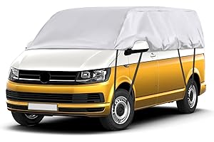 ZWPARTS Autoabdeckung Wasserdicht Ersatz für VW T5 T6 SWB, Sonnenfest Hälfte Autoabdeckung, Halbgarage UV Beständige Halbe Auto Abdeckplane Staubdicht Schneefest Outdoor Indoor