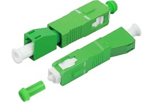 Solryn 2 Piezas Adaptador de Fibra Óptica SC/APC Macho a LC/APC Hembra, Acopladores Monomodo Simple Fibra Óptica, Compatible con Conversión de Interfaz, Empalme, Latiguillo, Verde