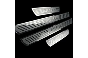 KLHYWEN Auto Edelstahl Einstiegsleisten Für Op-EL Vauxhall Astra G H J K GTC 2010-2020 Tuning Zubehör 4 STÜCKE Auto Scuff Plate Türschwelle Sill Aufkleber,Silver