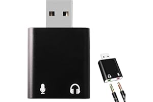 FLLYVLY Adaptador de Sonido USB a Jack de 3,5 mm, Tarjeta de Sonido Externa Estéreo 3D para Auriculares y Micrófono, Compatible con PS4, PS5, Windows, Mac, Plug & Play, Diseño Compacto y Portátil [AU-MMSA]