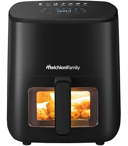 Melchioni Family | Friteuse à Air Smart GINEVRA, Capacité de 6,5 L, Timer 1/60 minutes, avec Wi-Fi compatible avec Google et Alexa, Air Fryer Multiprogramme avec App, 80-200°C, 1600 W, Couleur Noire