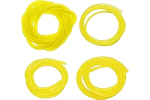 HUAZIZ 4 Pezzi 1.5 Meter Tubo del carburante Benzina Universale Flessibile olio gasolio Tubo Dell' Acqua Tubo Dell’olio Diesel Tubo per Benzina con 4 Dimensioni Diverse(Giallo)