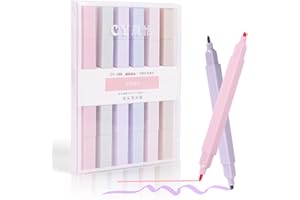 ‎VICLOON Vicloon Textmarker Set, 6 Farben Marker Highlighter, Doppelkopf 2-in-1, Pastell Farben, für Markerstifte,Tagebuchplaner, Schulen, Büros, Studenten